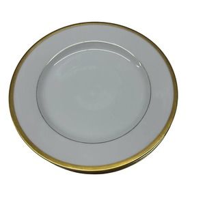 Schwarzburg Germany White Gold Trimmed 8" Round Chop Plate Charger Set of 3